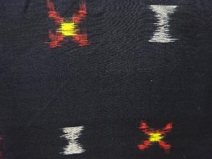 アンティーク　絣柄織り出し銘仙着物